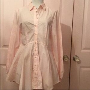 Free People Light Pink Button-Down Shirt